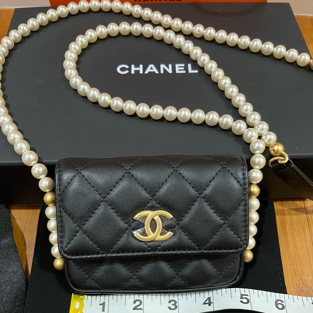Authentic Chanel pearl clutch/ card holder